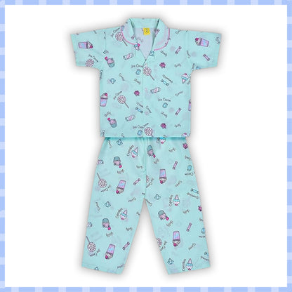 Unisex Printed Top and Bottom Pyjamas Night Dress