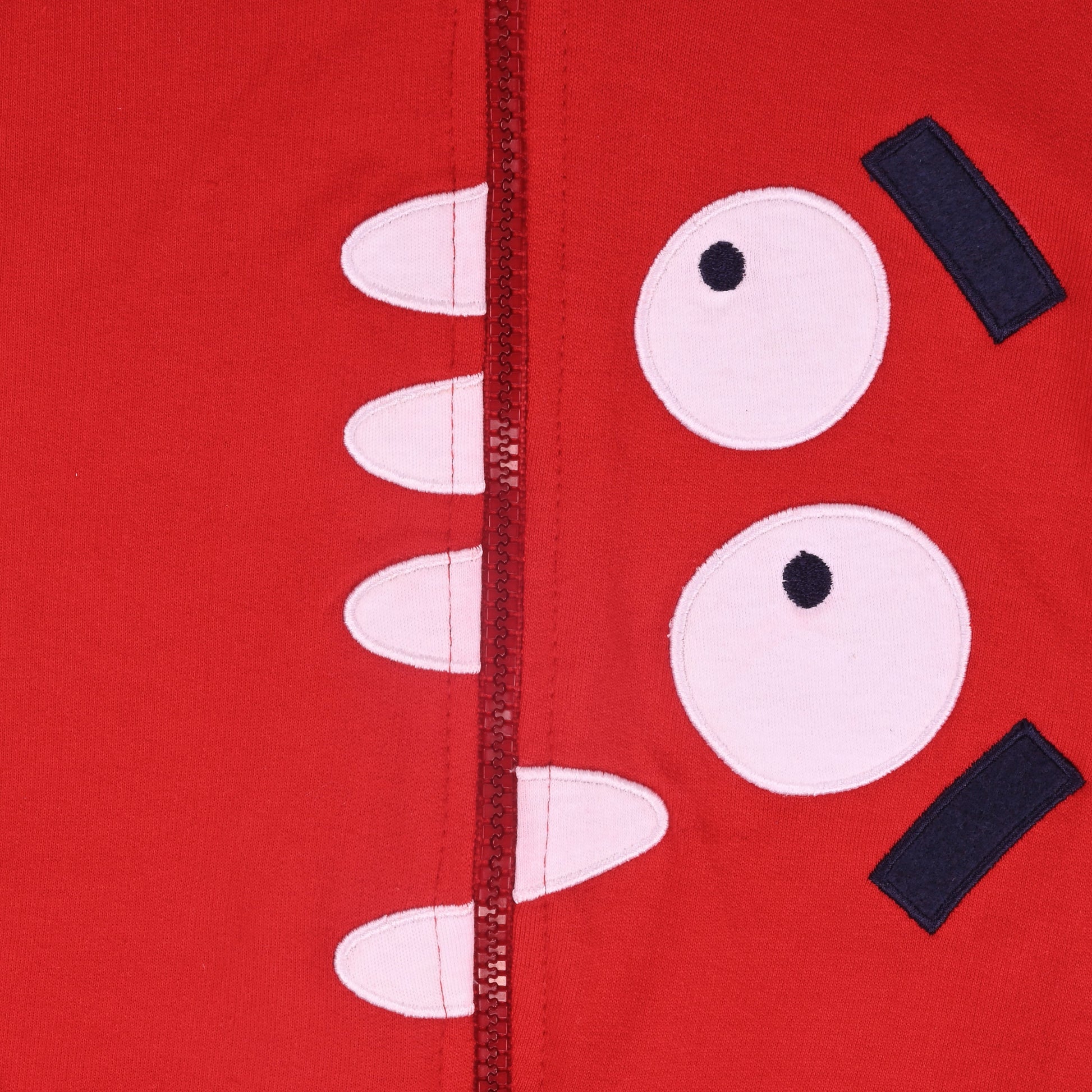 Buy Red Unisex Cotton Sweatshirt | Best Hoodies for Baby Boys Online | Kids Hoodies Under 599 | Fun Monster Design Hoodie for Baby Boys