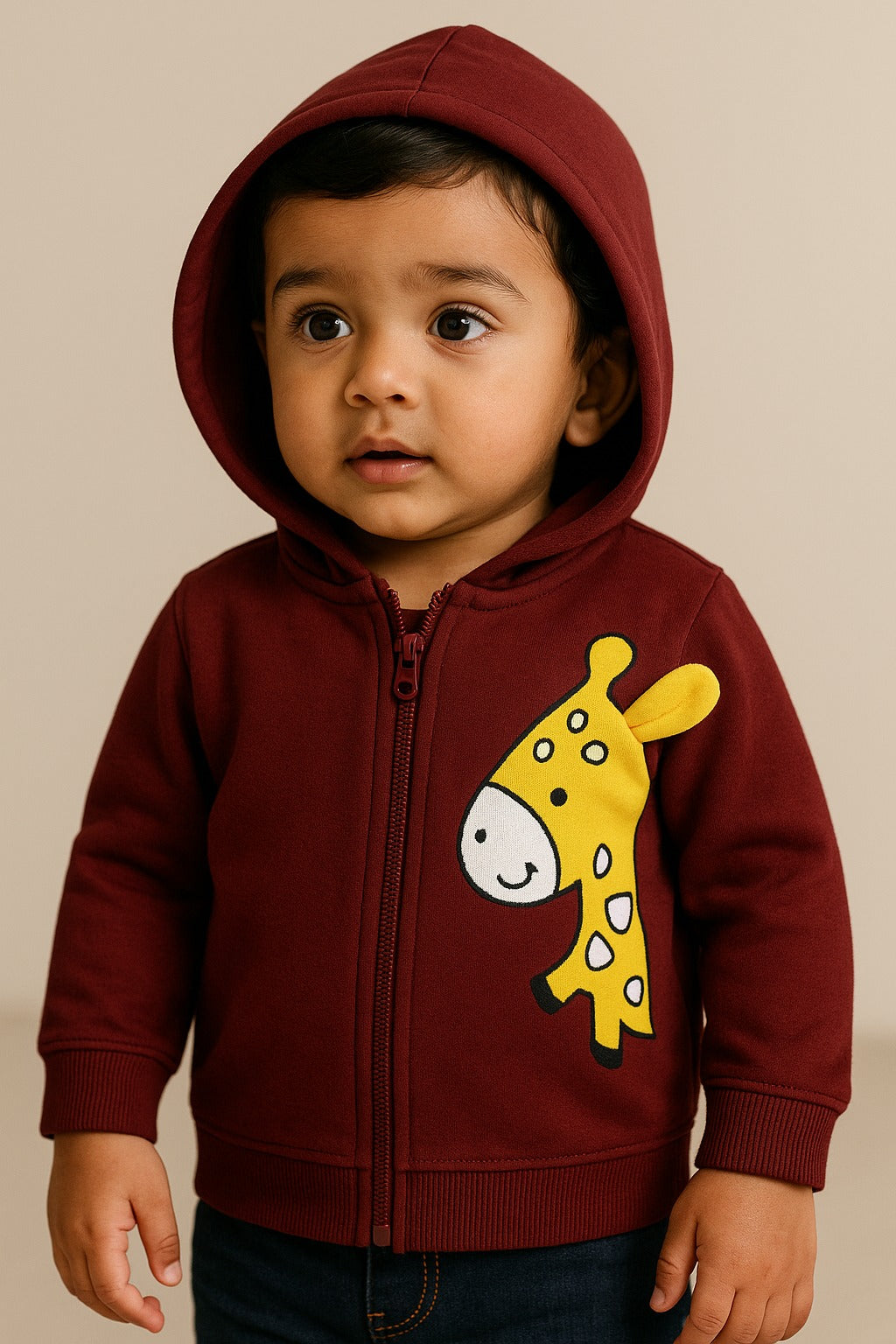 Buy Unisex Cotton Sweatshirt Online | Best Hoodies for Boys | Kids Hoodies Under 599 with Giraffe Design
