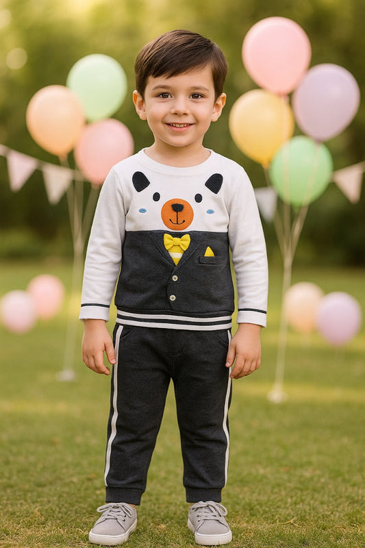 Jivzo Baby Boys T-Shirt and Pant Clothing Set For Boys-(bt505gry)