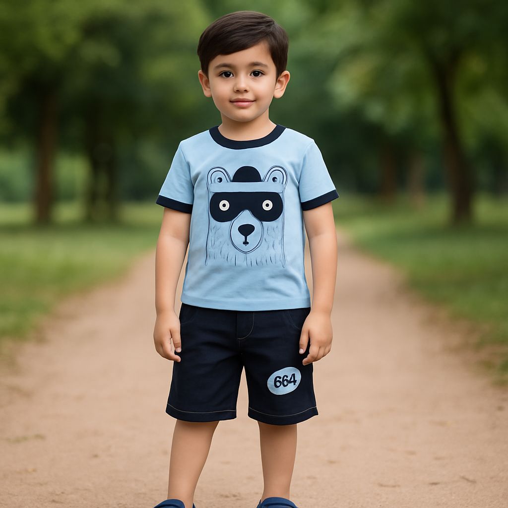 Wishkaro Baby Boys Party(Festive) T-shirt Shorts  (bt10blu)