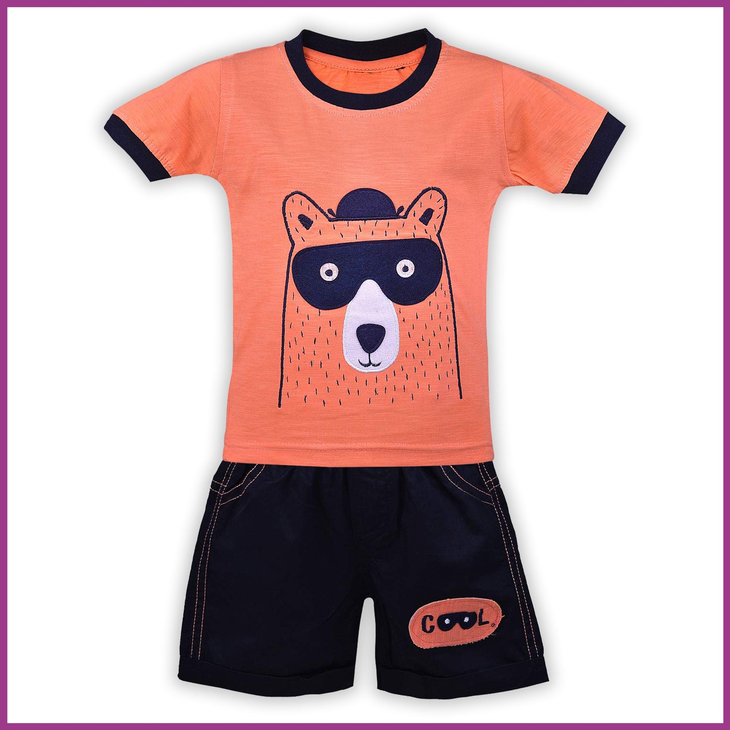 Fabesta Baby Boys Party(Festive) T-shirt Shorts  (bt10blu)
