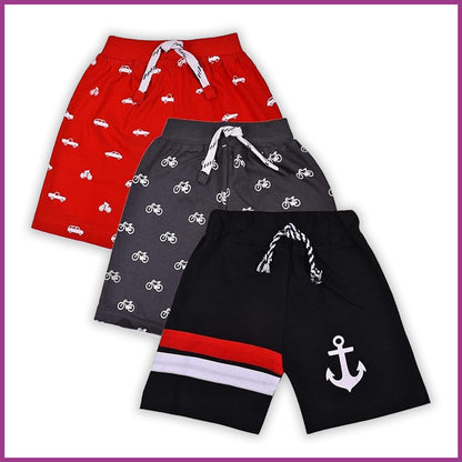 Jivzo Unisex Shorts for Boys & Baby Girls-Boxers-(Set of 3)-(bt28blk)