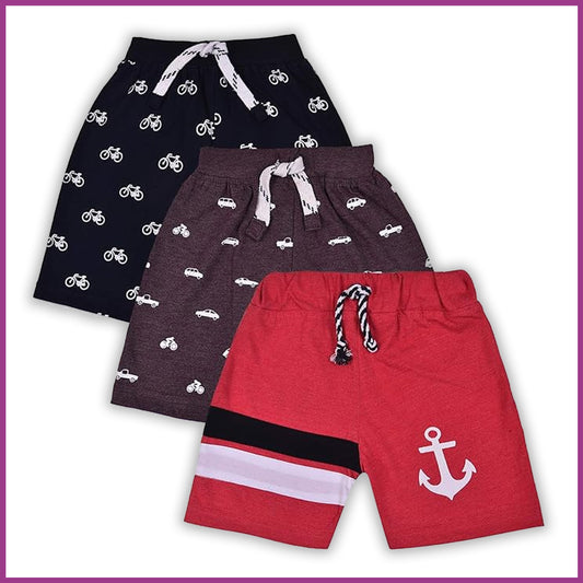 Jivzo Unisex Shorts for Boys & Baby Girls-Boxers-(Set of 3)-(bt28rd)