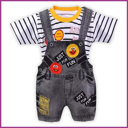 Jivzo Unisex Dungaree Dress for Baby Boys-Baby Girls-(bt31y)