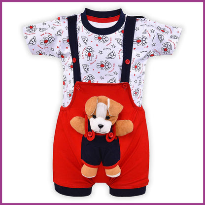 Fabesta Unisex Dungaree Dress for Baby Boys-Baby Girls-(bt32rd)