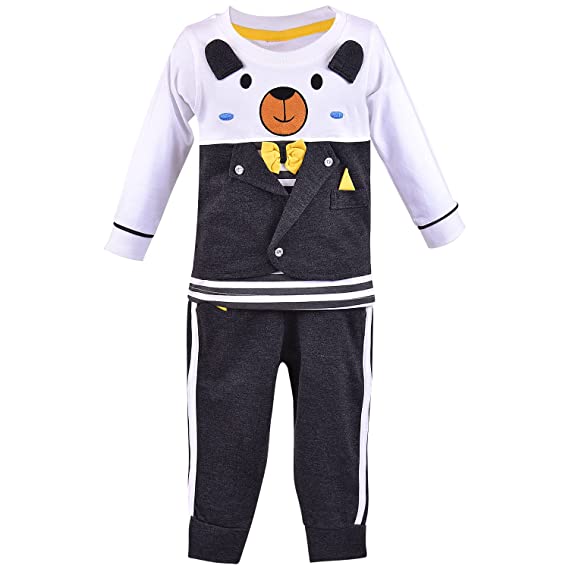Jivzo Baby Boys T-Shirt and Pant Clothing Set For Boys-(bt505gry)