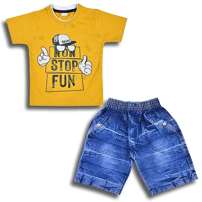 Baby Boys Casual Printed T-shirt and Shorts Clothing Set