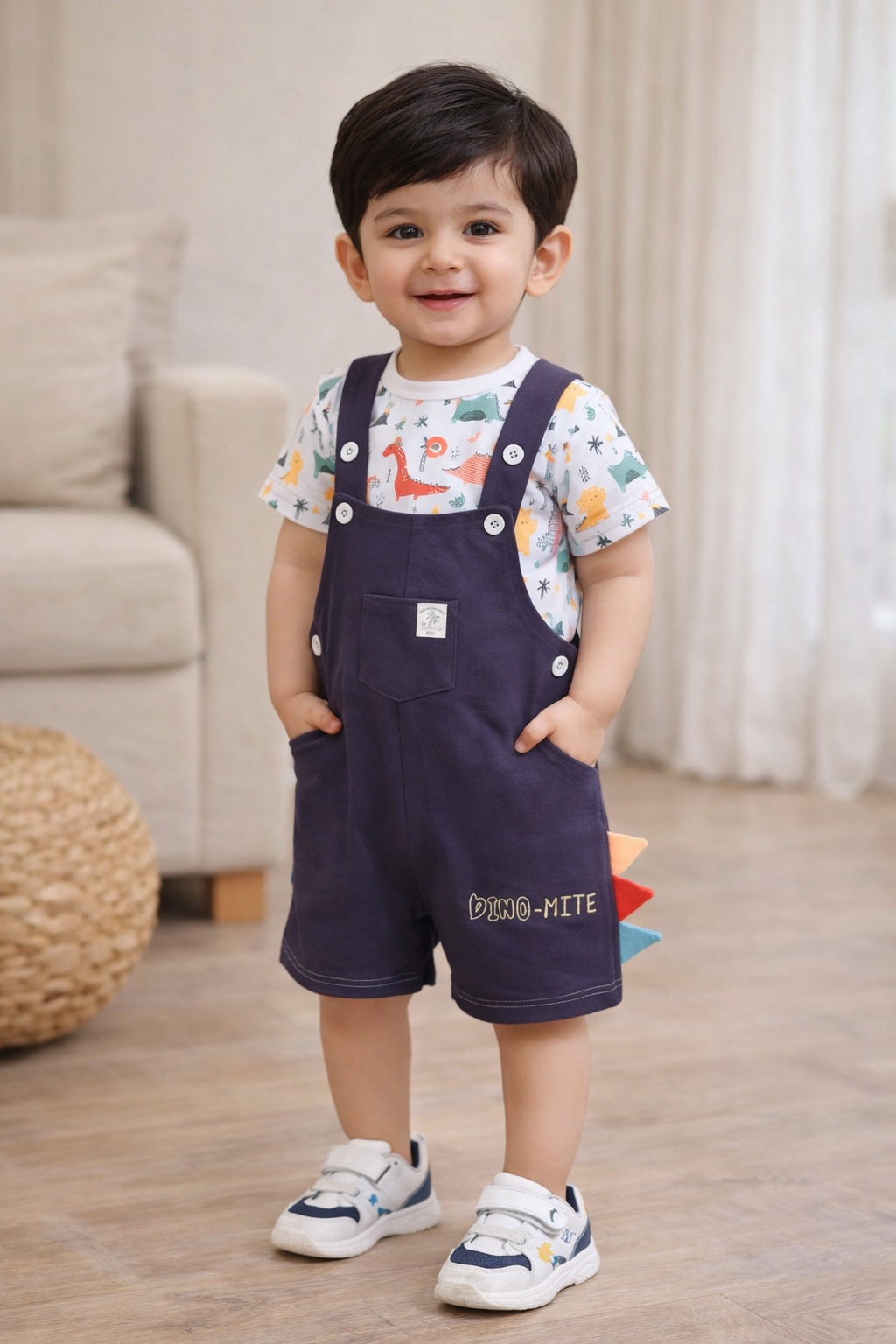 Boy's Casual T-Shirt with Dungaree