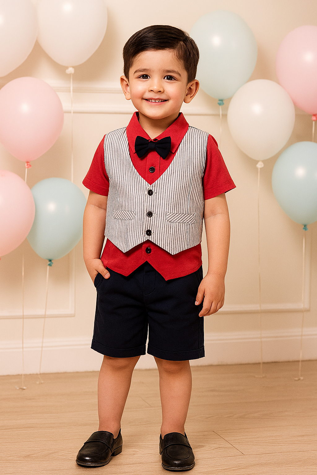 Baby Boys Cotton Striped T-shirt and Shorts Clothing Set