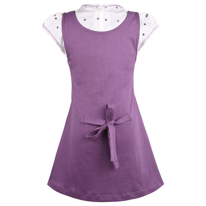 Girls Polka Print Fit and Flare Cap Sleeve Frock Dress