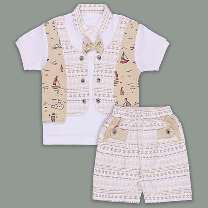 Boys Cotton T-shirt and Shorts Partywear Set