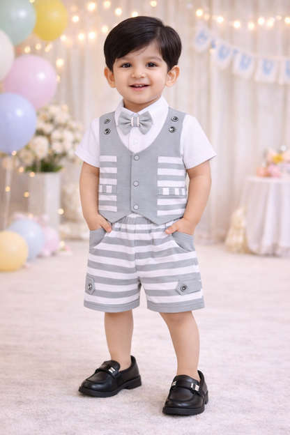 Boys Cotton T-shirt and Shorts Partywear Set