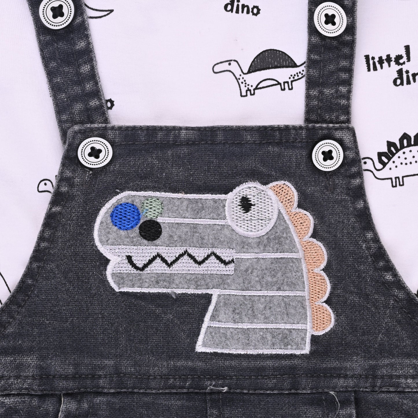 Boys Striped T-shirt and Denim Dungaree Set