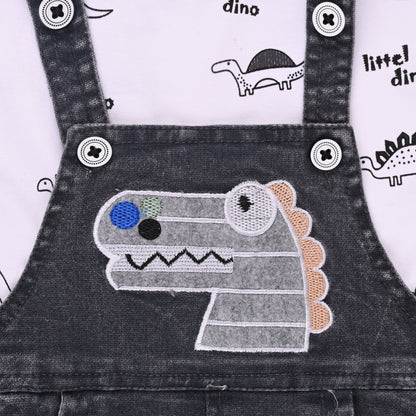 Boys Striped T-shirt and Denim Dungaree Set