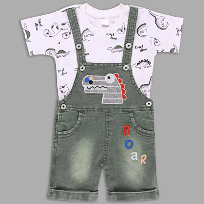Boys Striped T-shirt and Denim Dungaree Set