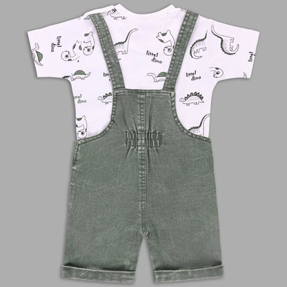 Boys Striped T-shirt and Denim Dungaree Set