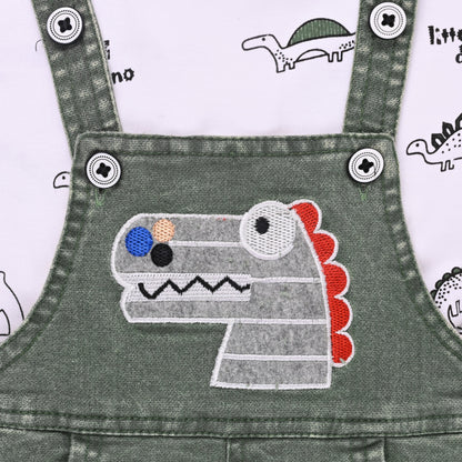 Boys Striped T-shirt and Denim Dungaree Set