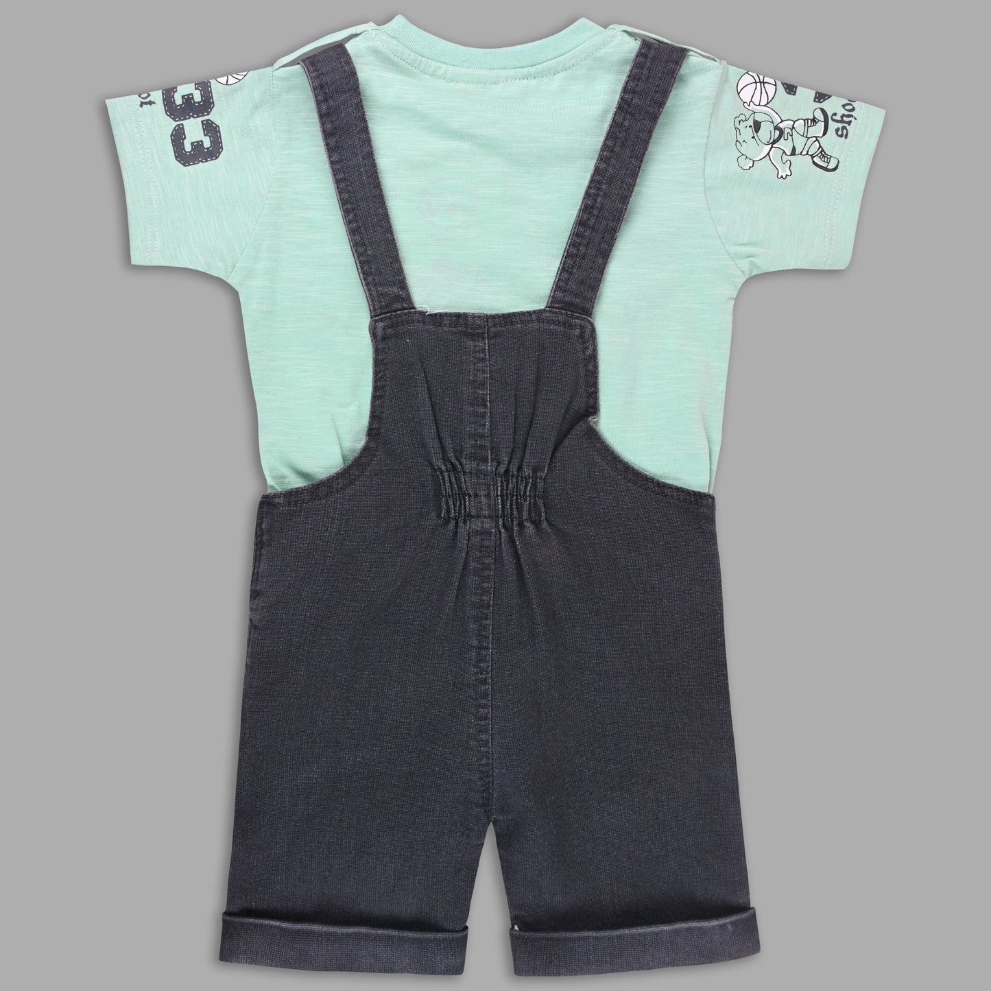 Boys Striped T-shirt and Denim Dungaree Set