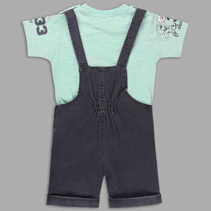 Boys Striped T-shirt and Denim Dungaree Set
