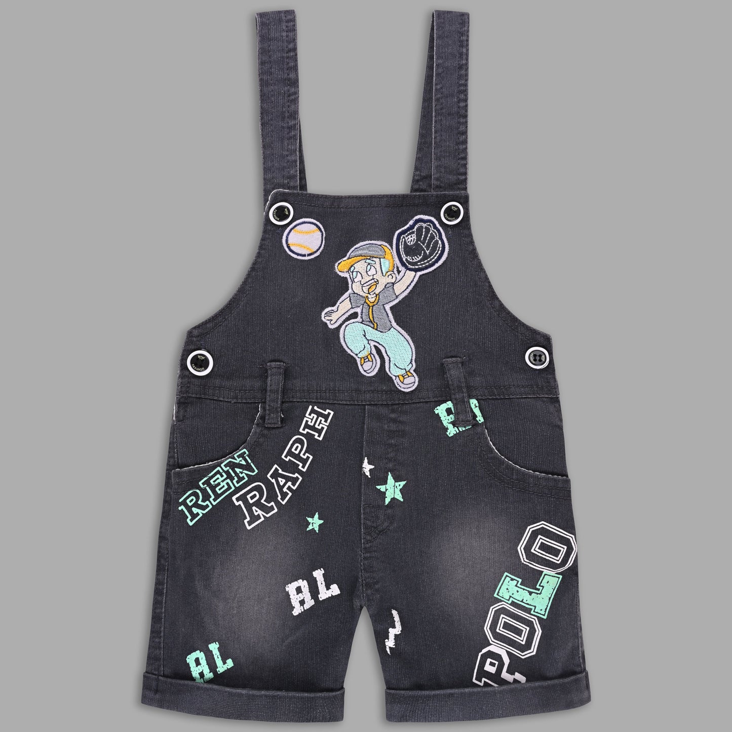 Boys Striped T-shirt and Denim Dungaree Set