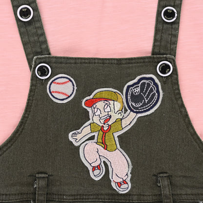 Boys Striped T-shirt and Denim Dungaree Set