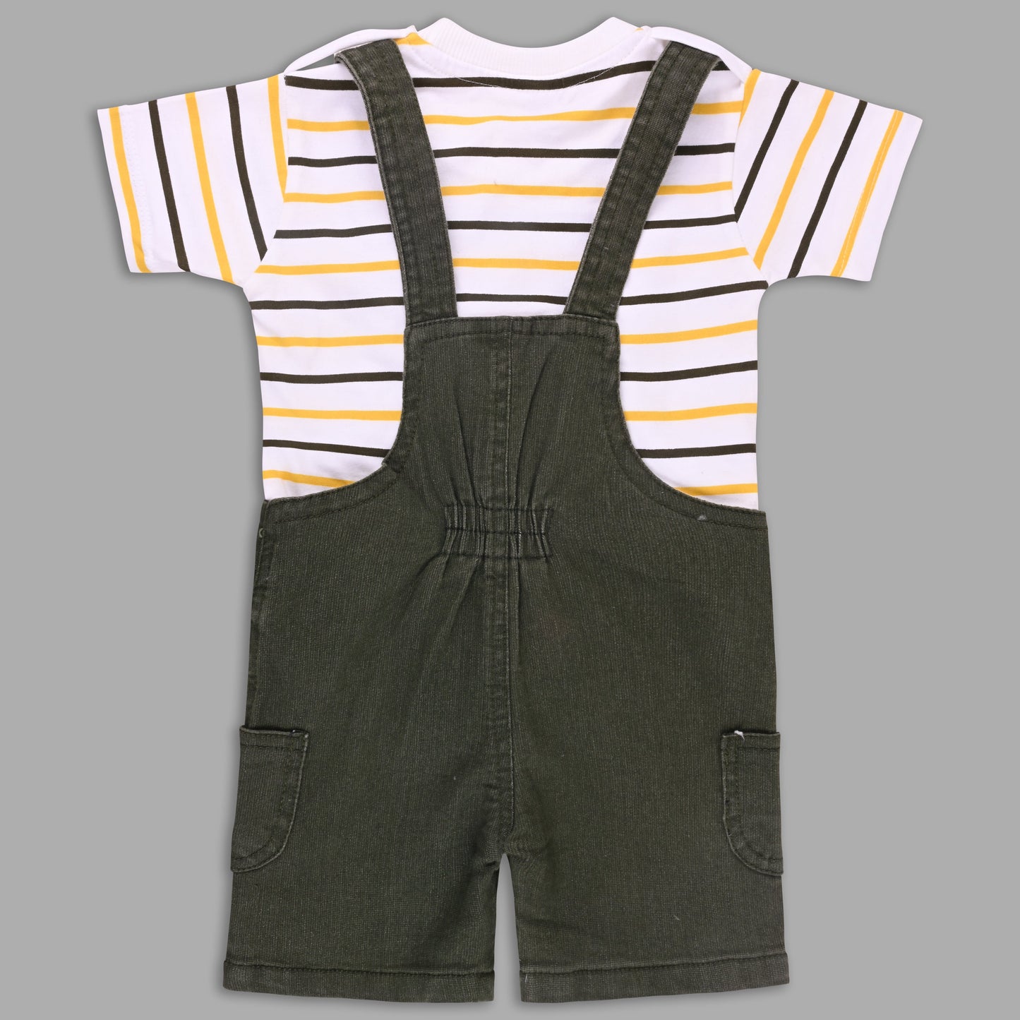 Boys Striped T-shirt and Denim Dungaree Set