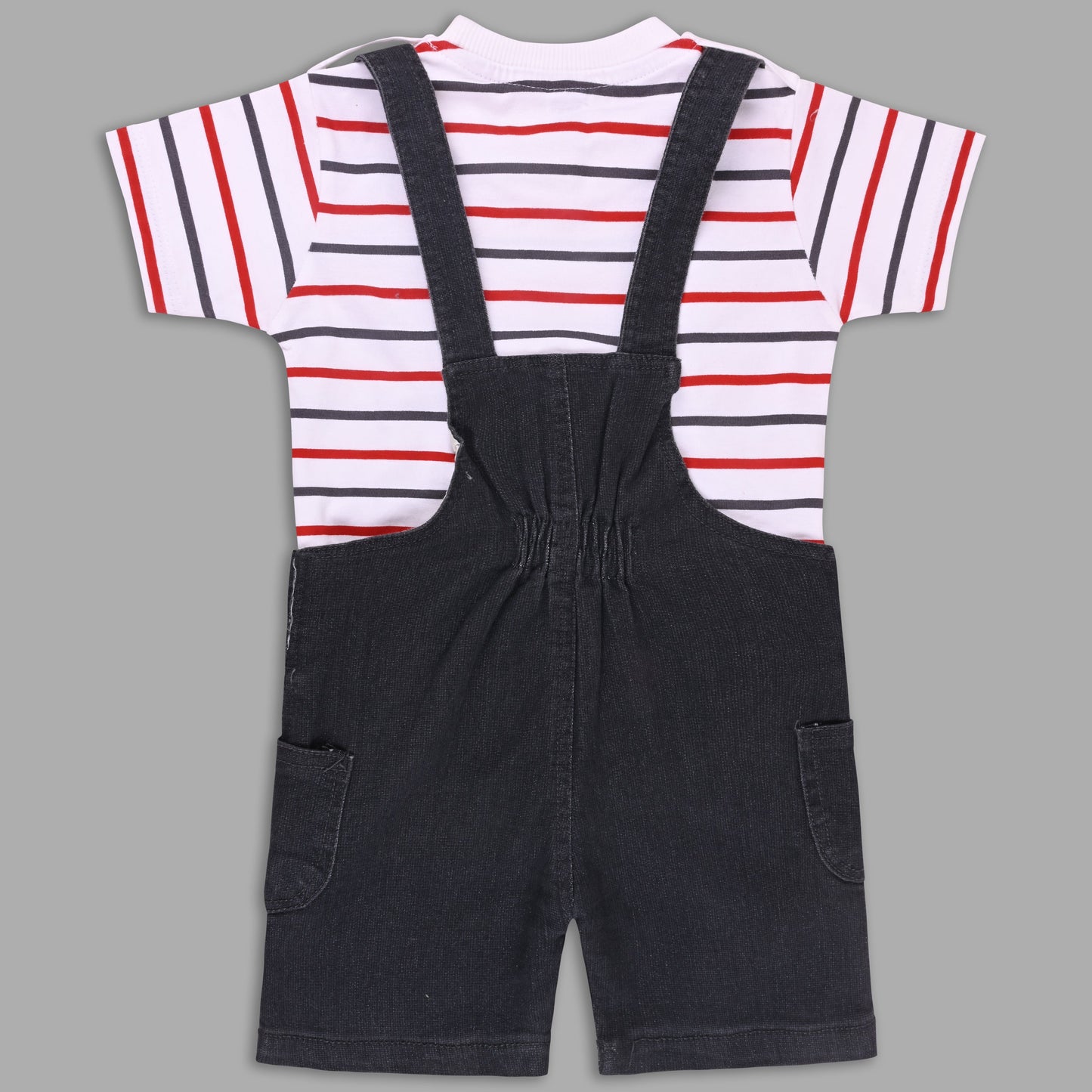 Boys Striped T-shirt and Denim Dungaree Set