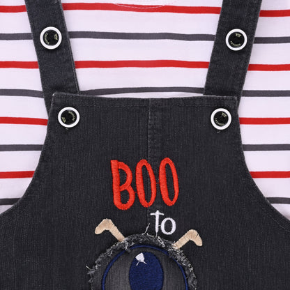 Boys Striped T-shirt and Denim Dungaree Set