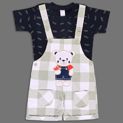 Boys Striped T-shirt and Denim Dungaree Set