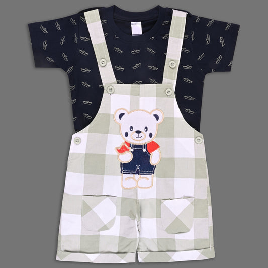 Boys Striped T-shirt and Denim Dungaree Set