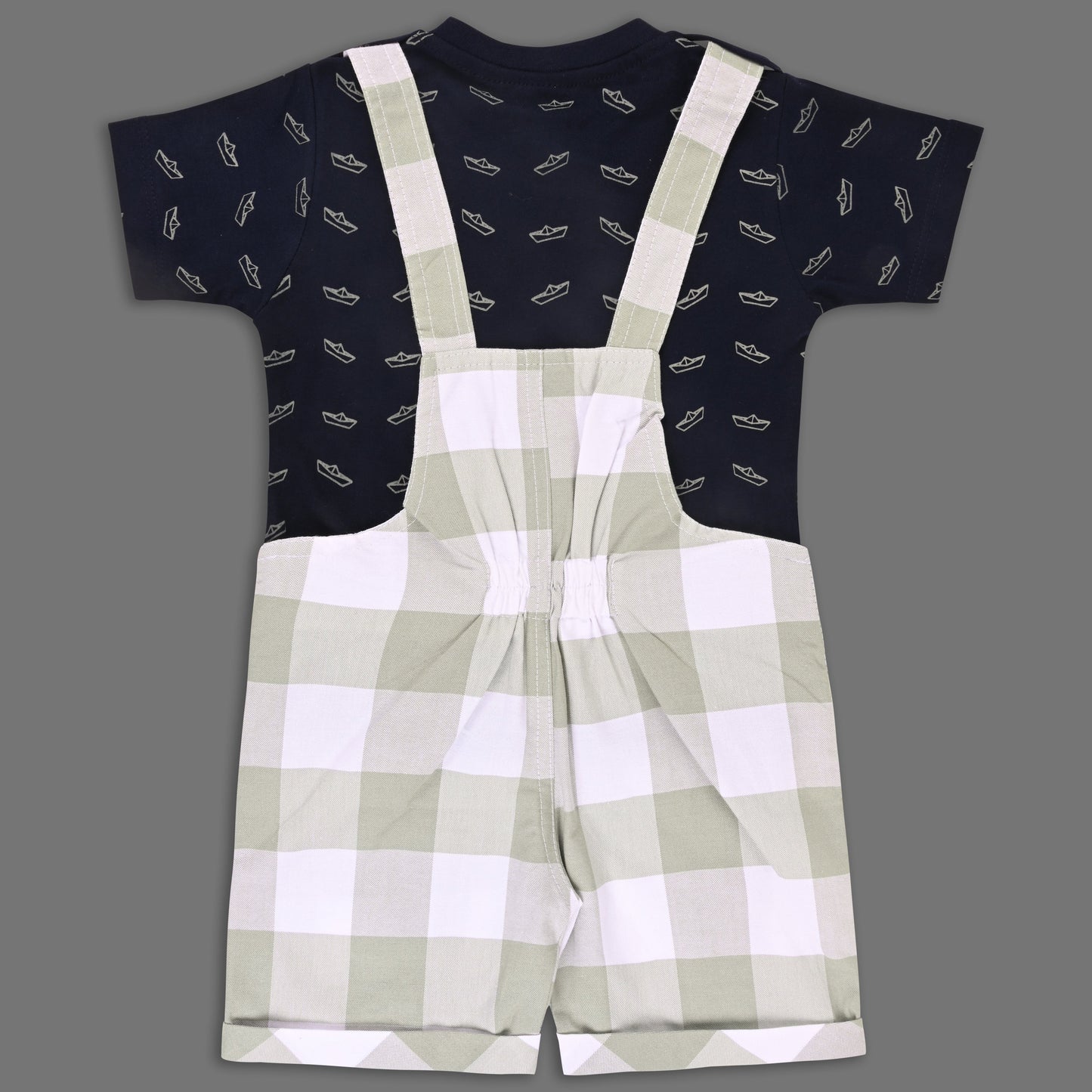 Boys Striped T-shirt and Denim Dungaree Set