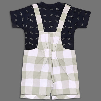 Boys Striped T-shirt and Denim Dungaree Set