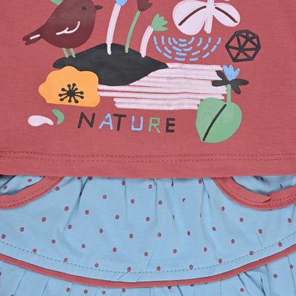 Baby Girls Graphic Print Top and Skirt Clothing Set