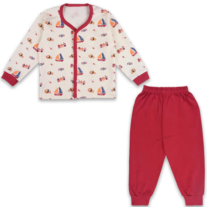 Baby Unisex T-Shirt With A Printed Deign And Solid Pant
