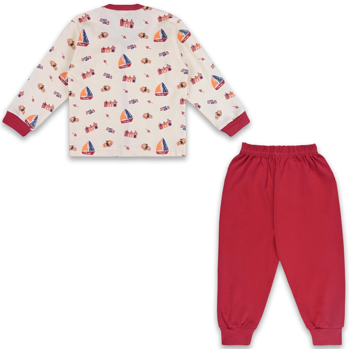 Baby Unisex T-Shirt With A Printed Deign And Solid Pant