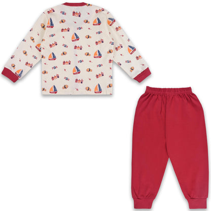 Baby Unisex T-Shirt With A Printed Deign And Solid Pant