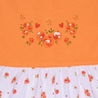 Baby Girls Floral Print A-Line Frock Dress With Brief