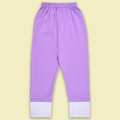 Girls Polka And Applique Print Top And Pant Full Sleeve Clothing Set