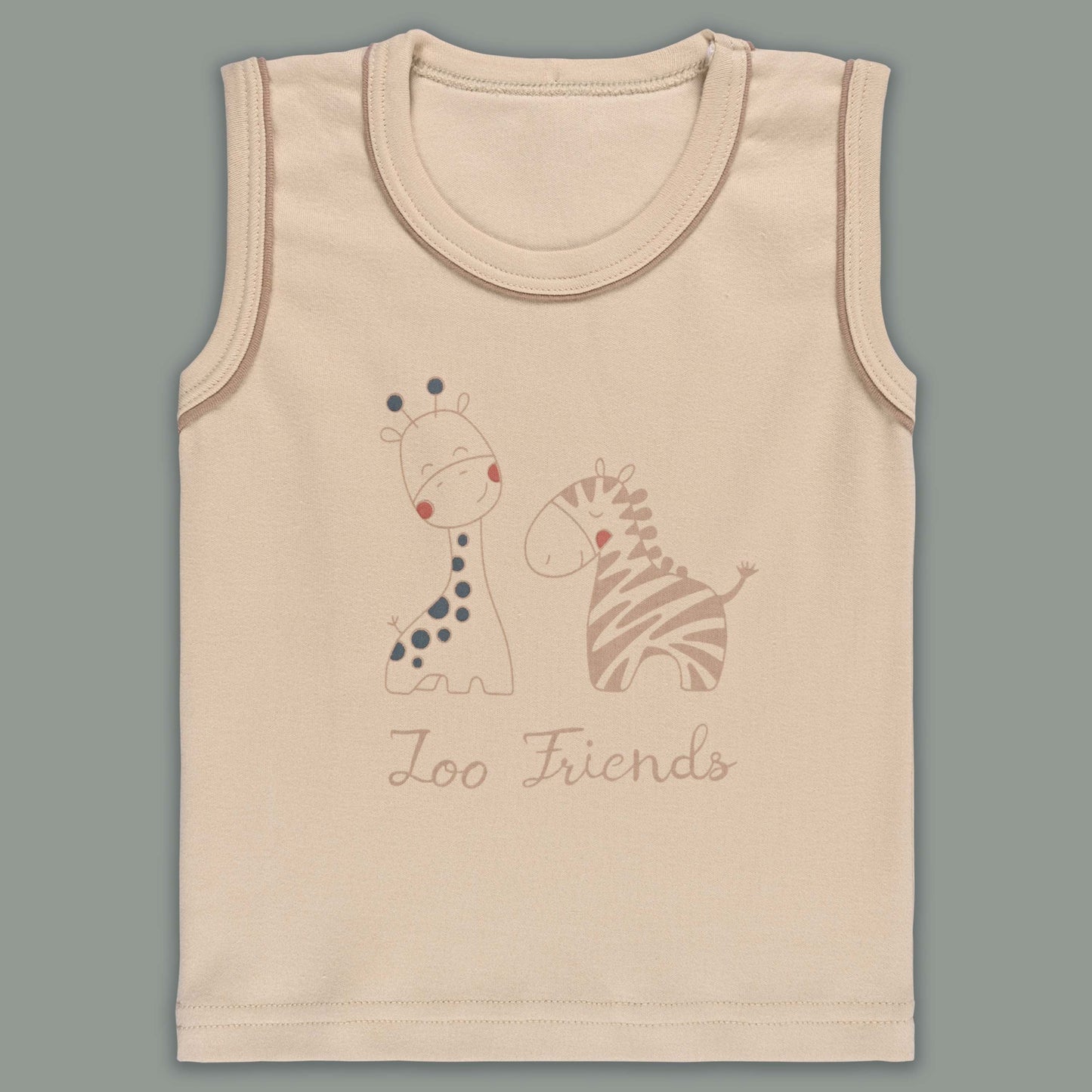 Boys Printed Cotton Tank Shirt and Shorts Set