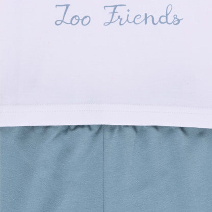 Boys Printed Cotton Tank Shirt and Shorts Set