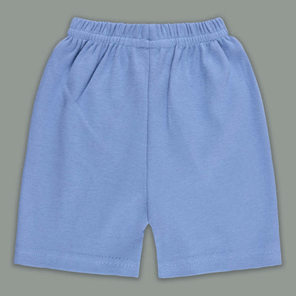 Boys Striped Teddy Print Cotton T-shirt and Shorts Set