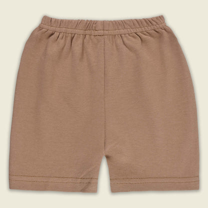Boys Striped Teddy Print Cotton T-shirt and Shorts Set