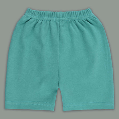 Boys Striped Teddy Print Cotton T-shirt and Shorts Set