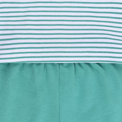 Boys Striped Teddy Print Cotton T-shirt and Shorts Set