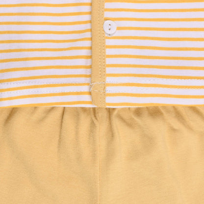 Boys Cotton Button Down Stripe Tshirt and Shorts Set