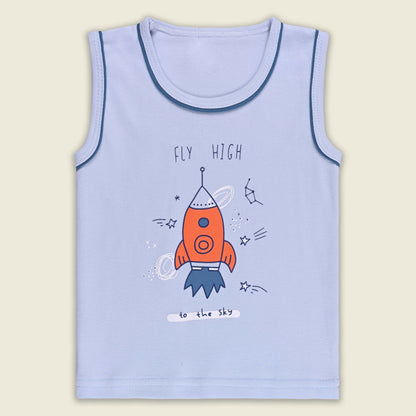 Boys Cotton Printed Tank Top and Shorts Set