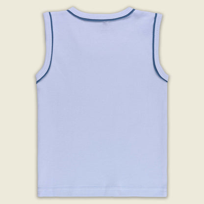 Boys Cotton Printed Tank Top and Shorts Set