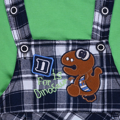 Baby Boys Checked T-Shirt and Shorts Dungaree Set