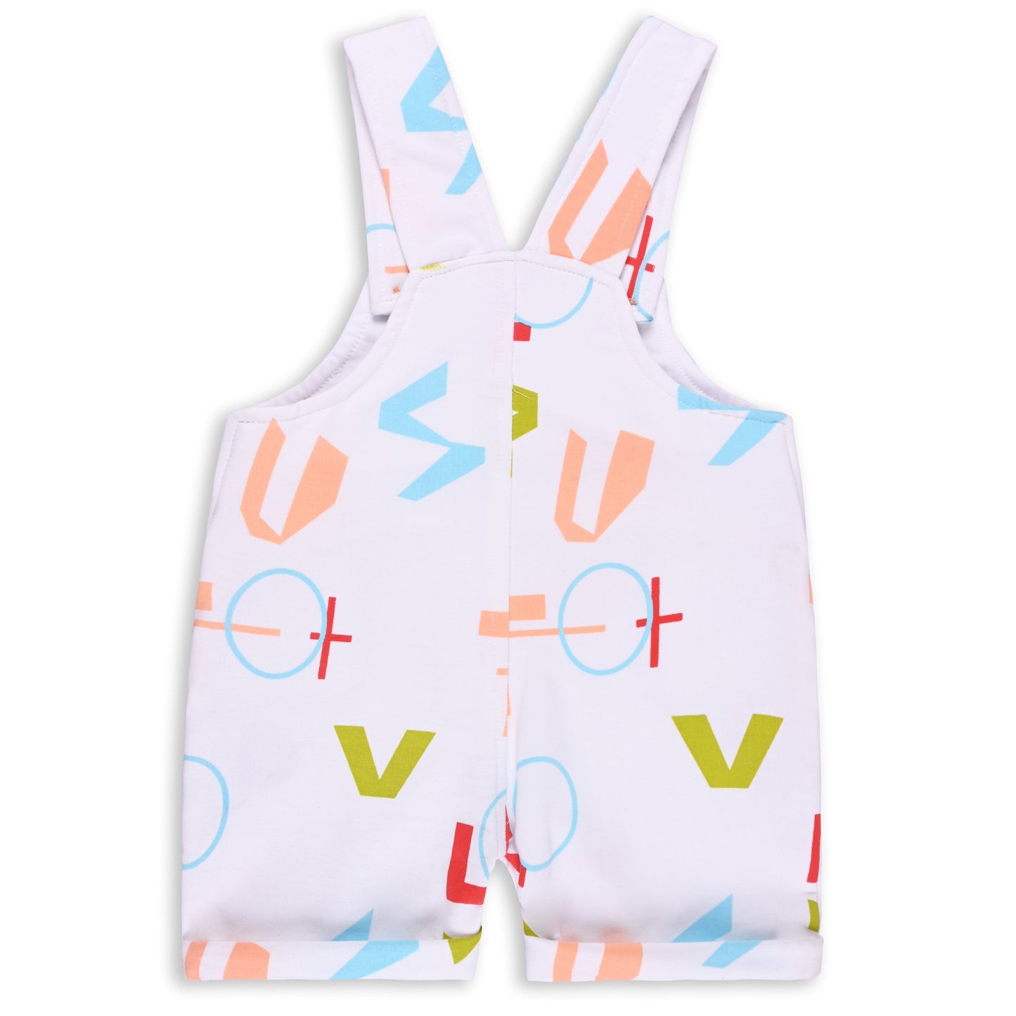 Baby Boys Graphic Printed T-Shirt and Shorts Dungaree Set